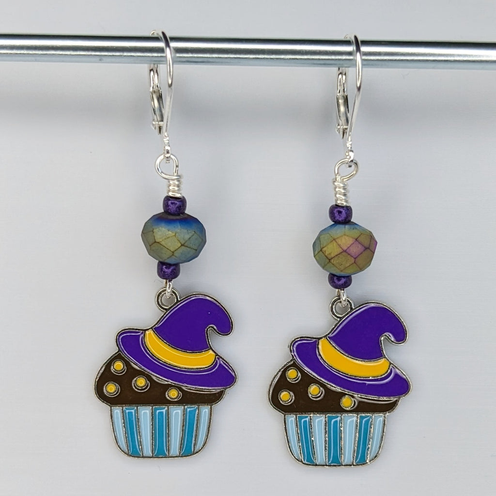 Witchy Cupcake Earrings & Stitch Markers
