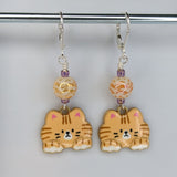 Enamel Kitties Earrings & Stitch Markers