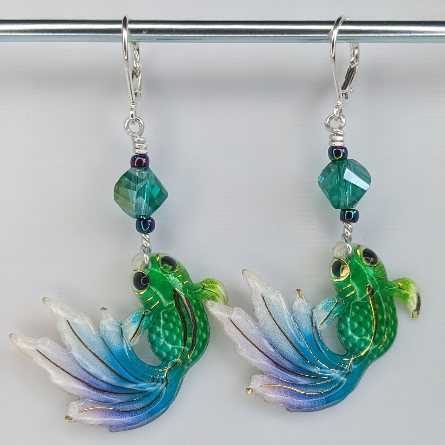 Acrylic Fancy Fish Earrings & Stitch Markers