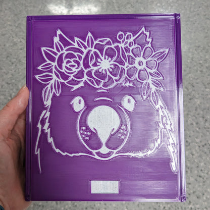 3D printed Notions Box--Floral Wombat