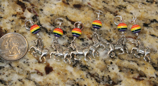 Rainbow Unicorn Stitch Marker Set