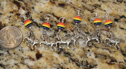 Rainbow Unicorn Stitch Marker Set